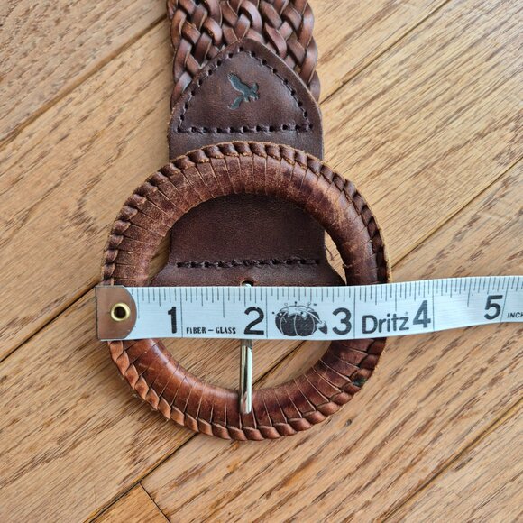 AEO American Eagle Outfitters Brown Braided Leather Belt L/XL - Picture 8 of 9